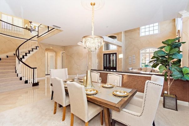 Chandelier, Dining room, Interior, Recessed Lighting