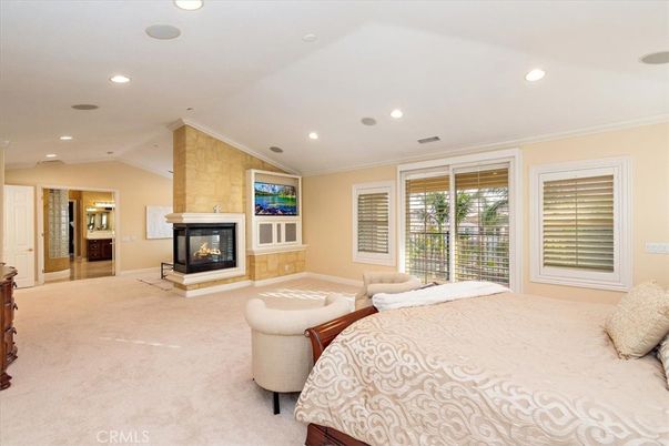 Bedroom, Fireplace, Interior, Recessed Lighting
