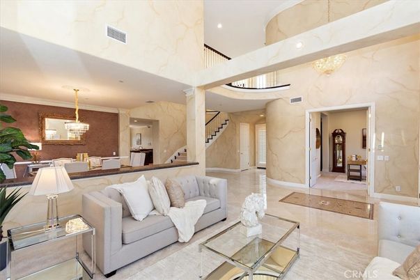 Chandelier, Interior, Living room, Marble Walls, Recessed Lighting