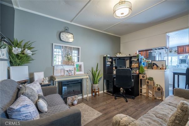 Fireplace, Home Office, Interior, Wood Texture Flooring