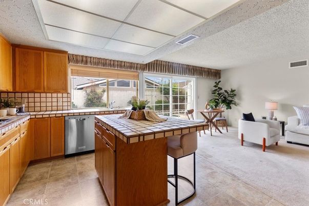 Dining room, Interior, Kitchen, Living room, Stainless Steel Appliances, Tile Countertops