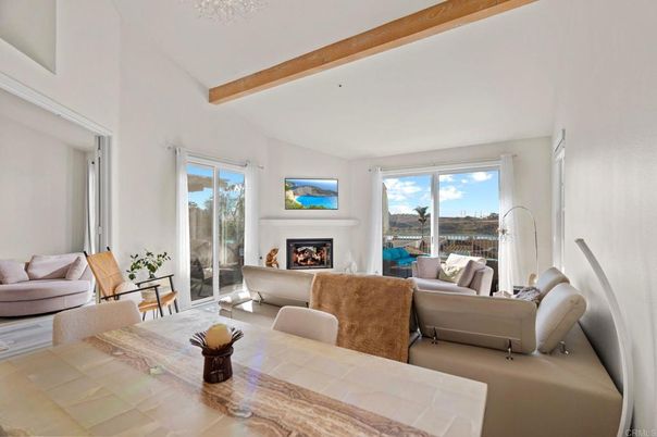 Fireplace, Interior, Living room, Water, Wooden Beams