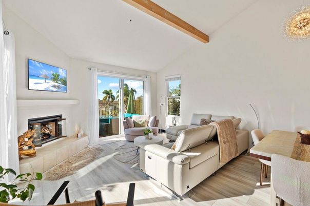 Fireplace, Interior, Living room, Wooden Beams, Wood Texture Flooring