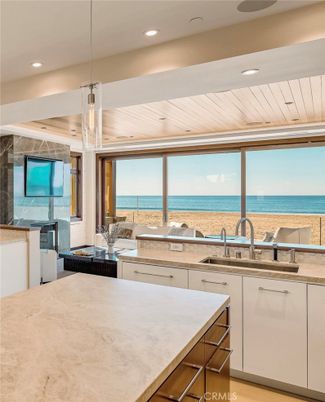 Interior, Kitchen, Pendant Lights, Recessed Lighting, Water, Wooden Ceilings