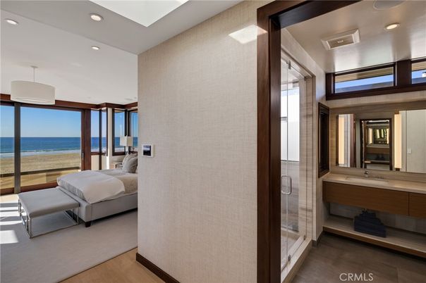 Bedroom, Interior, Recessed Lighting, Water, Wood Texture Flooring
