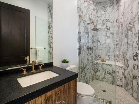 Bathroom, Glass Shower, Interior, Marble Walls