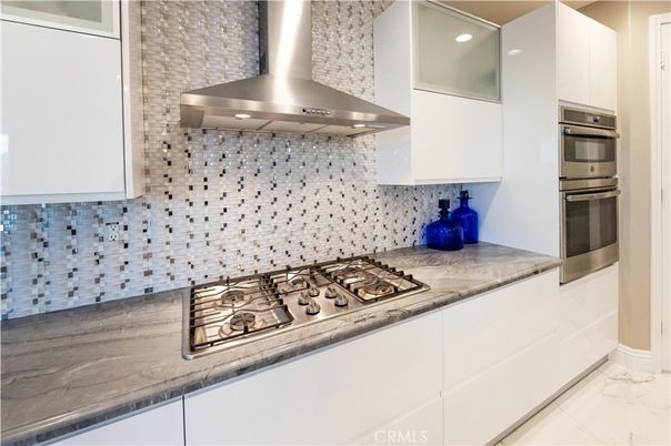 Interior, Kitchen, Marble, Recessed Lighting, Stainless Steel Appliances