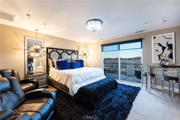 Bedroom, Chandelier, Interior, Recessed Lighting