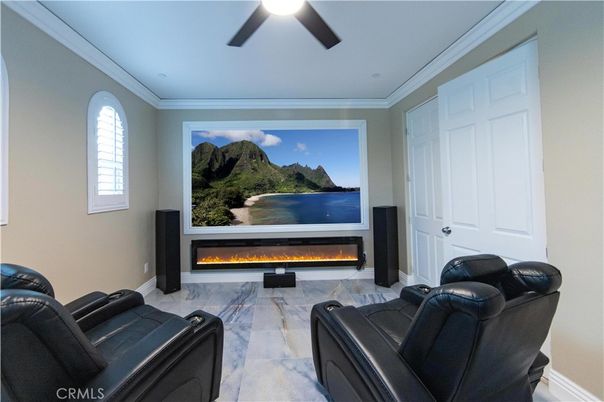 Home Theatre Room, Fireplace, Interior, Living room