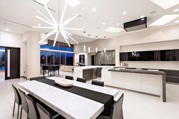 Dining room, Interior, Kitchen, Pendant Lights, Recessed Lighting