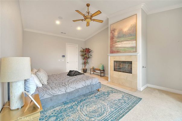 Bedroom, Fireplace, Interior, Recessed Lighting