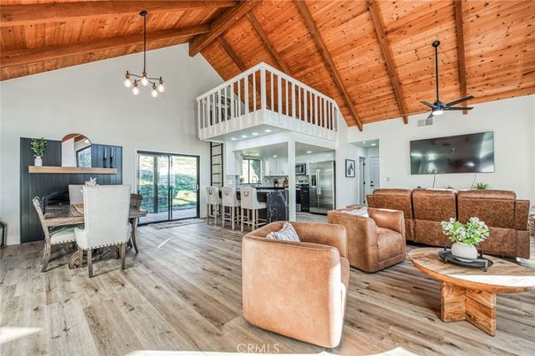 Dining room, Interior, Kitchen, Living room, Pendant Lights, Wooden Beams, Wooden Ceilings, Wood Texture Flooring