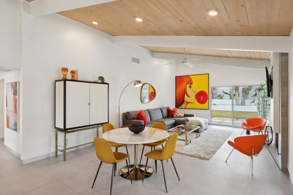 Dining room, Interior, Living room, Recessed Lighting, Wooden Ceilings