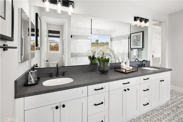 Bathroom, Dual Sink Vanities, Glass Shower, Interior