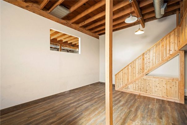 Empty room, Interior, Pendant Lights, Wooden Beams, Wooden Ceilings, Wood Texture Flooring