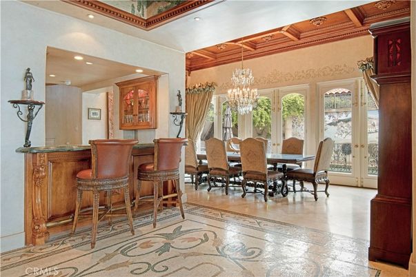 Chandelier, Dining room, Interior, Recessed Lighting