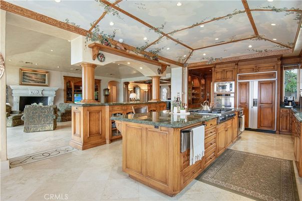 Fireplace, Glass Ceilings, Interior, Kitchen, Recessed Lighting