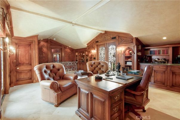 Home Office, Interior, Recessed Lighting, Wooden Walls