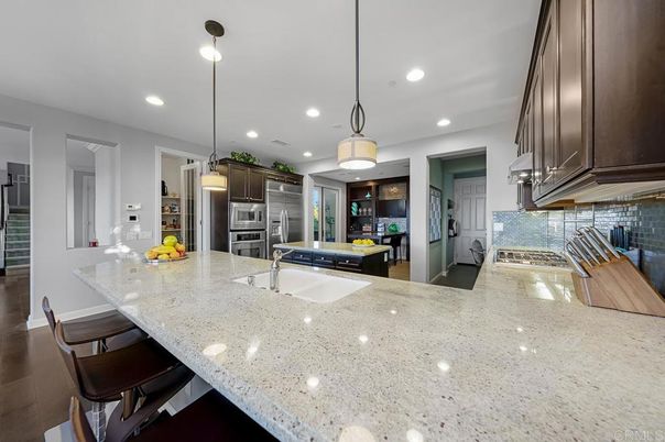 Interior, Kitchen, Pendant Lights, Recessed Lighting, Stainless Steel Appliances