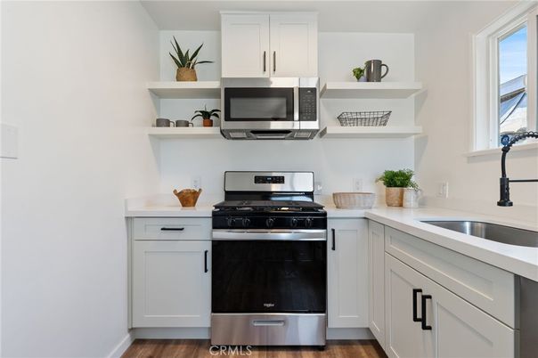 Interior, Kitchen, Stainless Steel Appliances, Wood Texture Flooring