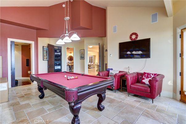 Billiard Table, Game Room, Interior, Pendant Lights