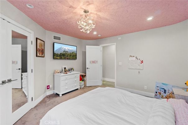 Bedroom, Chandelier, Interior, Recessed Lighting