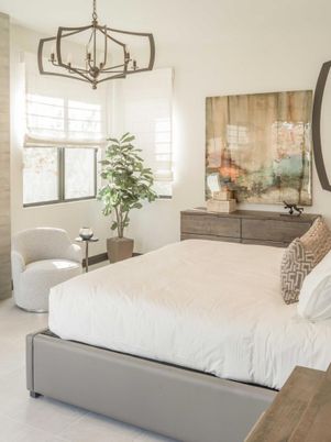 Bedroom, Chandelier, Interior