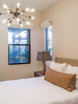 Bedroom, Interior, Pendant Lights