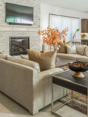 Fireplace, Interior, Living room, Stone Walls