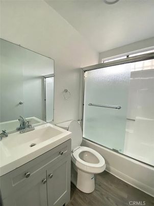 Bathroom, Glass Shower, Interior, Wood Texture Flooring