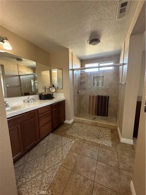 Bathroom, Dual Sink Vanities, Glass Shower, Interior, Tile Countertops