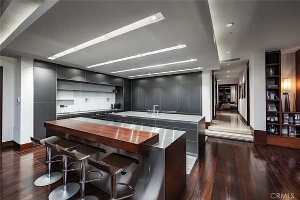 Interior, Kitchen, Recessed Lighting, Wood Texture Flooring