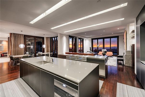 Dining room, Interior, Kitchen, Living room, Pendant Lights, Recessed Lighting, Wood Texture Flooring