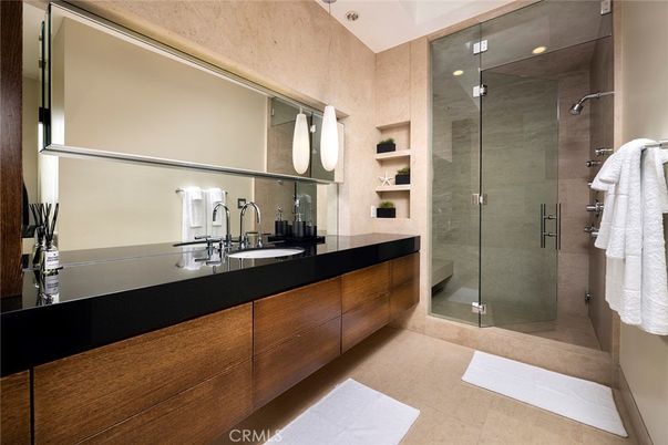 Bathroom, Dual Sink Vanities, Glass Shower, Interior