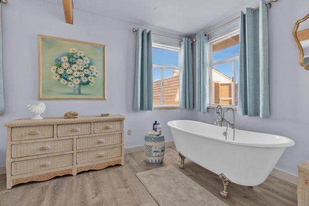 Bathroom, Free Standing Baths, Interior, Wood Texture Flooring