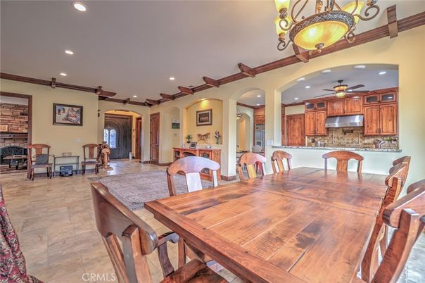 Dining room, Fireplace, Interior, Kitchen, Recessed Lighting
