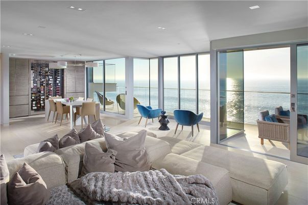 Dining room, Interior, Living room, Recessed Lighting, Water, Wine Storage