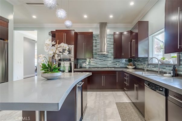 Interior, Kitchen, Pendant Lights, Recessed Lighting, Stainless Steel Appliances