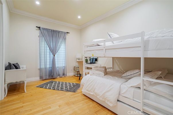 Bedroom, Home Office, Interior, Recessed Lighting, Wood Texture Flooring