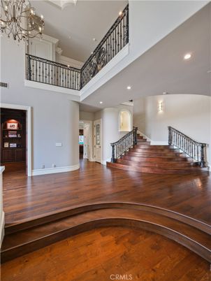 Chandelier, Interior, Recessed Lighting, Wood Texture Flooring
