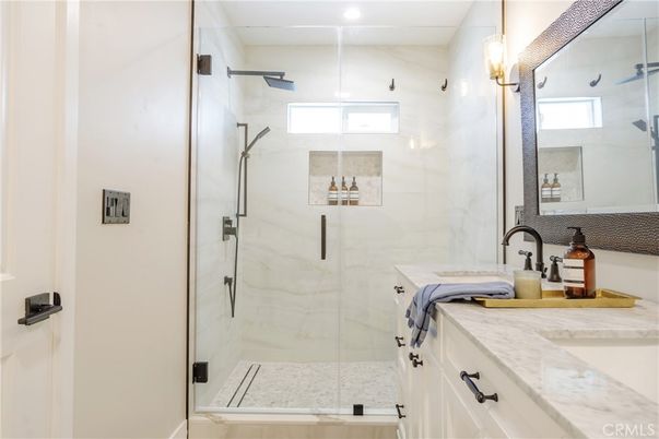 Bathroom, Glass Shower, Interior, Marble Walls