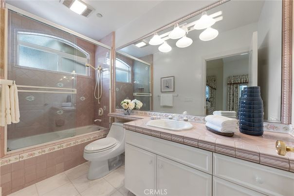 Bathroom, Glass Shower, Interior, Recessed Lighting, Tile Countertops