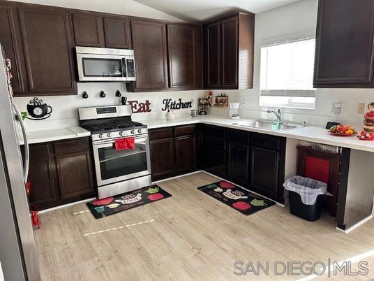 Interior, Kitchen, Stainless Steel Appliances, Wood Texture Flooring