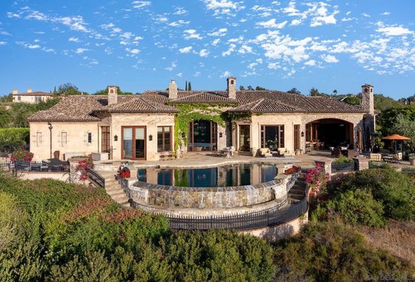 Backyard, Exterior, Facade, Pool, Mediterranean