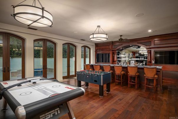 Game Room, Interior, Recessed Lighting, Wood Texture Flooring