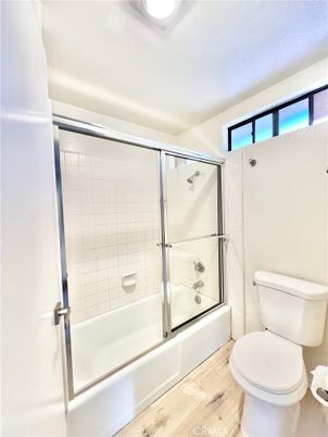Bathroom, Glass Shower, Interior, Wood Texture Flooring