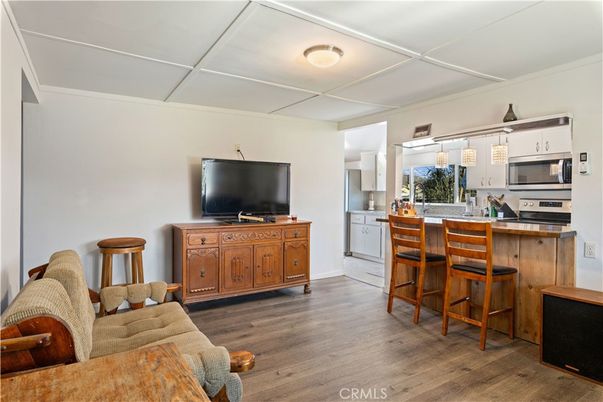 Interior, Kitchen, Living room, Stainless Steel Appliances, Wood Texture Flooring