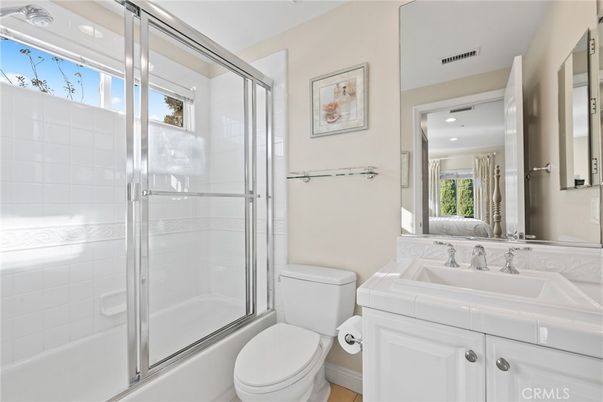 Bathroom, Glass Shower, Interior, Recessed Lighting, Tile Countertops