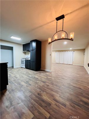 Chandelier, Empty room, Interior, Kitchen, Pendant Lights, Wood Texture Flooring