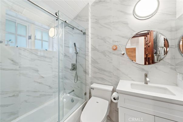 Bathroom, Glass Shower, Interior, Marble Walls